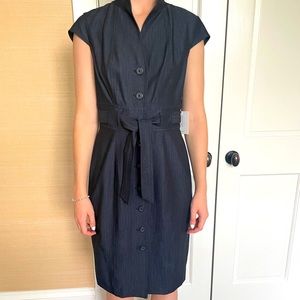 Beautiful timeless dress, dark denim blue color, with tags.